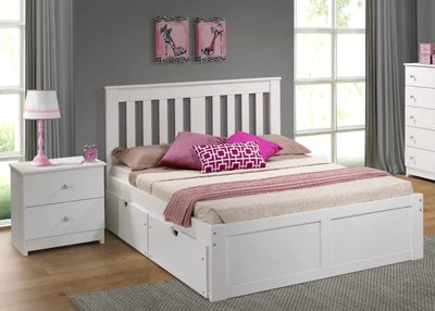 York Platform Bed - White