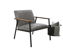 Load image into Gallery viewer, Modern Gray Faux Leather Armchair - Accent Chair
