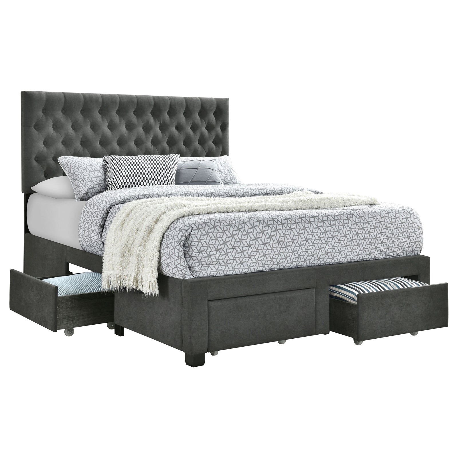 4 Draw Storage & Platform Bed - Charcoal