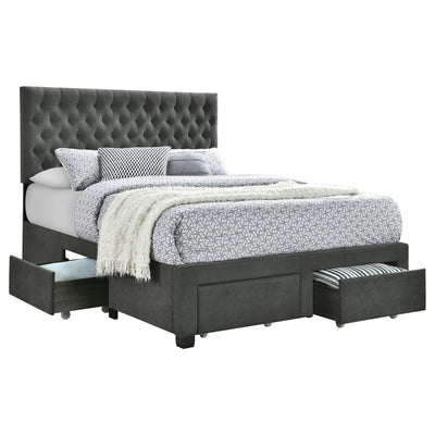 4 Draw Storage & Platform Bed - Charcoal