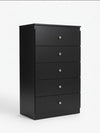 Midnight Black 5 Draw Chest