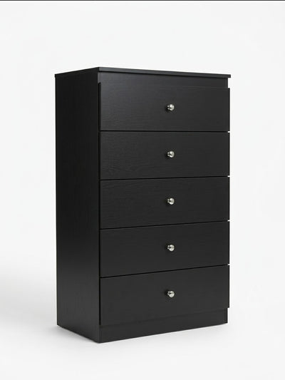 Midnight Black 5 Draw Chest