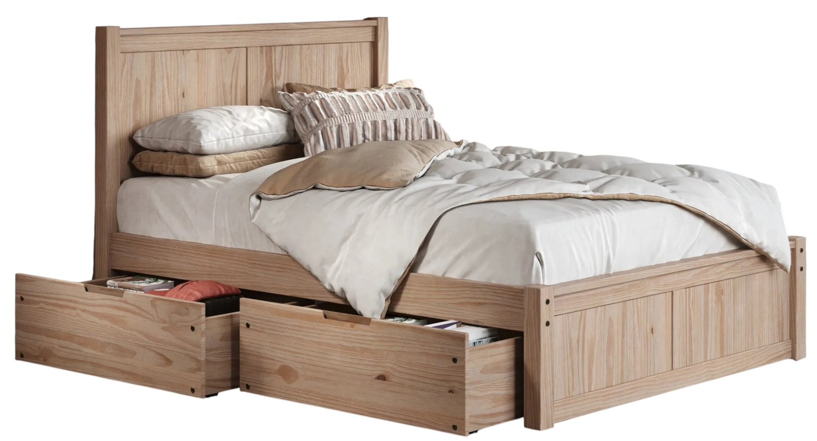 Oasis Pine Wood Platform Storage Bed