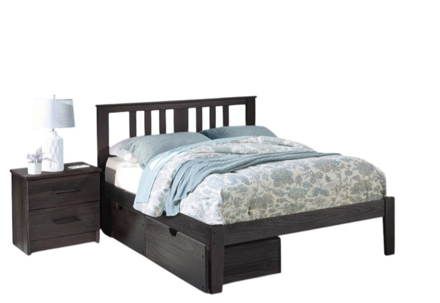 Portland Pine Wood Platform Storage Bed
