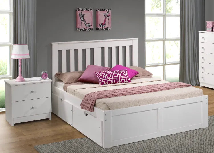 York Platform Bed - White