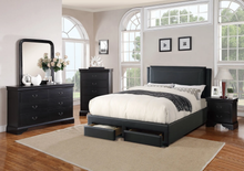 Load image into Gallery viewer, Boss Black Leather Storage Platform Bed
