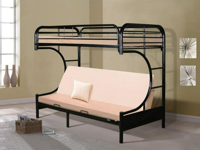 Black Twin over Futon Bunk Bed
