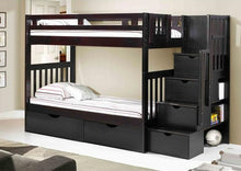 Load image into Gallery viewer, Staircase Bunk Bed Espresso
